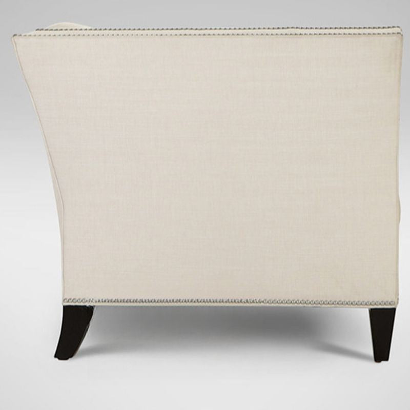 Ambrosia Concepts Old Trafford 3 Seater Sofa in neutral fabric with tufted back and nailhead trim.