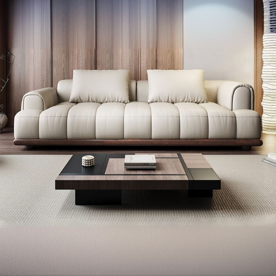 Ambrosia Concepts Padowa 3 Seater Sofa in cream leather with plush cushioning and modern low-profile design.